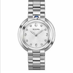 LADIES BULOVA RUBAIYAT STAINLESS STEEL WATCH $335